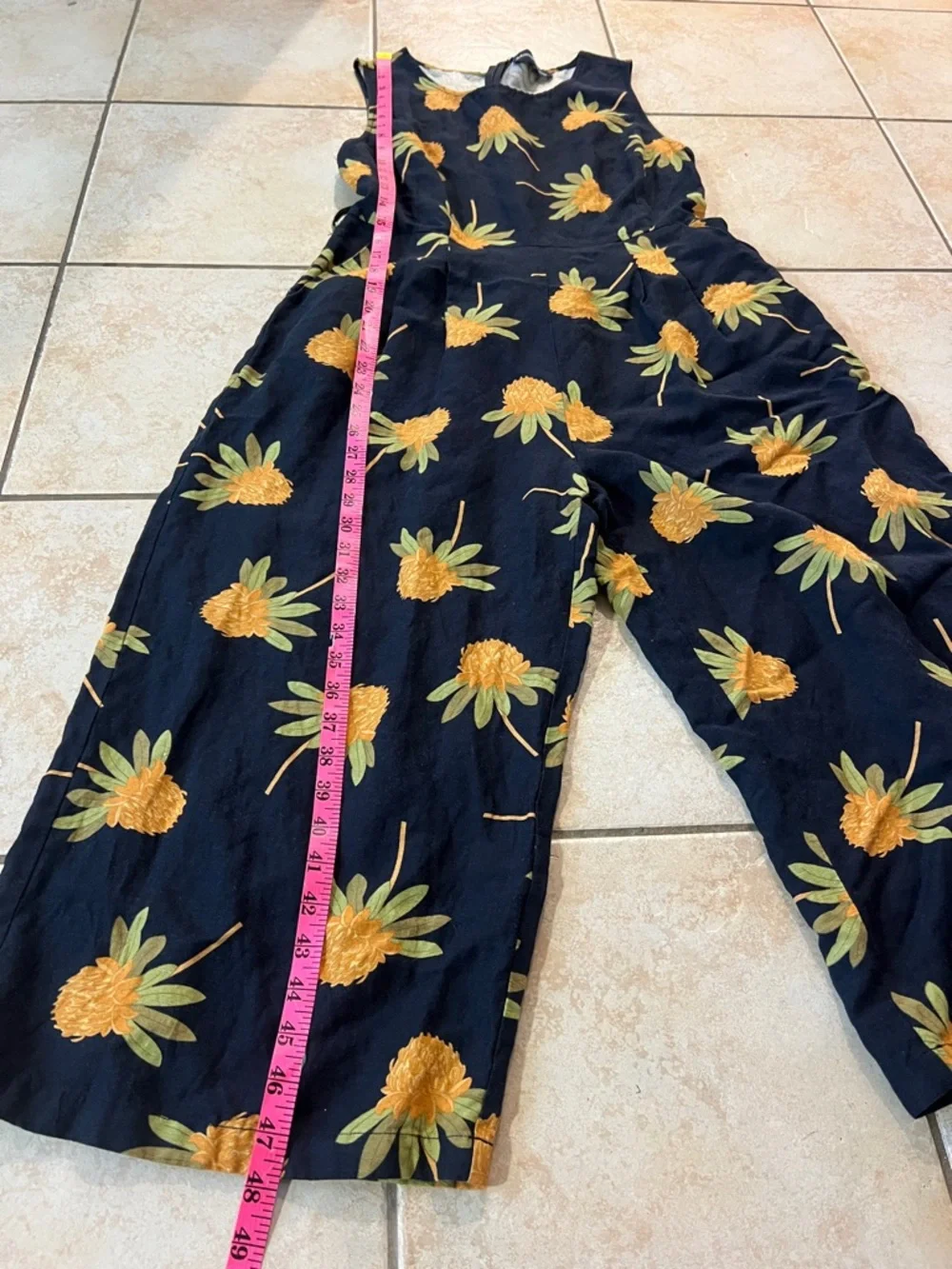 Princess Highway Waratah Print Black Jumpsuit with‎ Orange Protea Floral, Sz 12